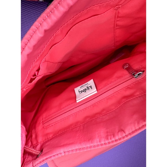 Kipling Adino Mini Backpack - Cosmic Pink Quilt (Retail $119!) monkey keychain - Picture 6 of 6